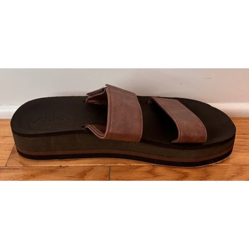 Cobian Vira Rise Wedge Sandals Women’s 10 Brown Platform Slide Comfort